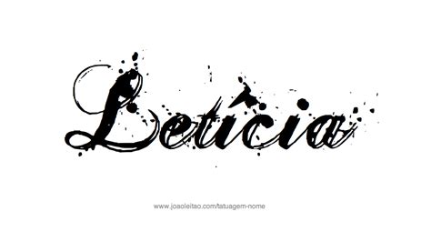 tatuagem nome leticia|Leticia lettering